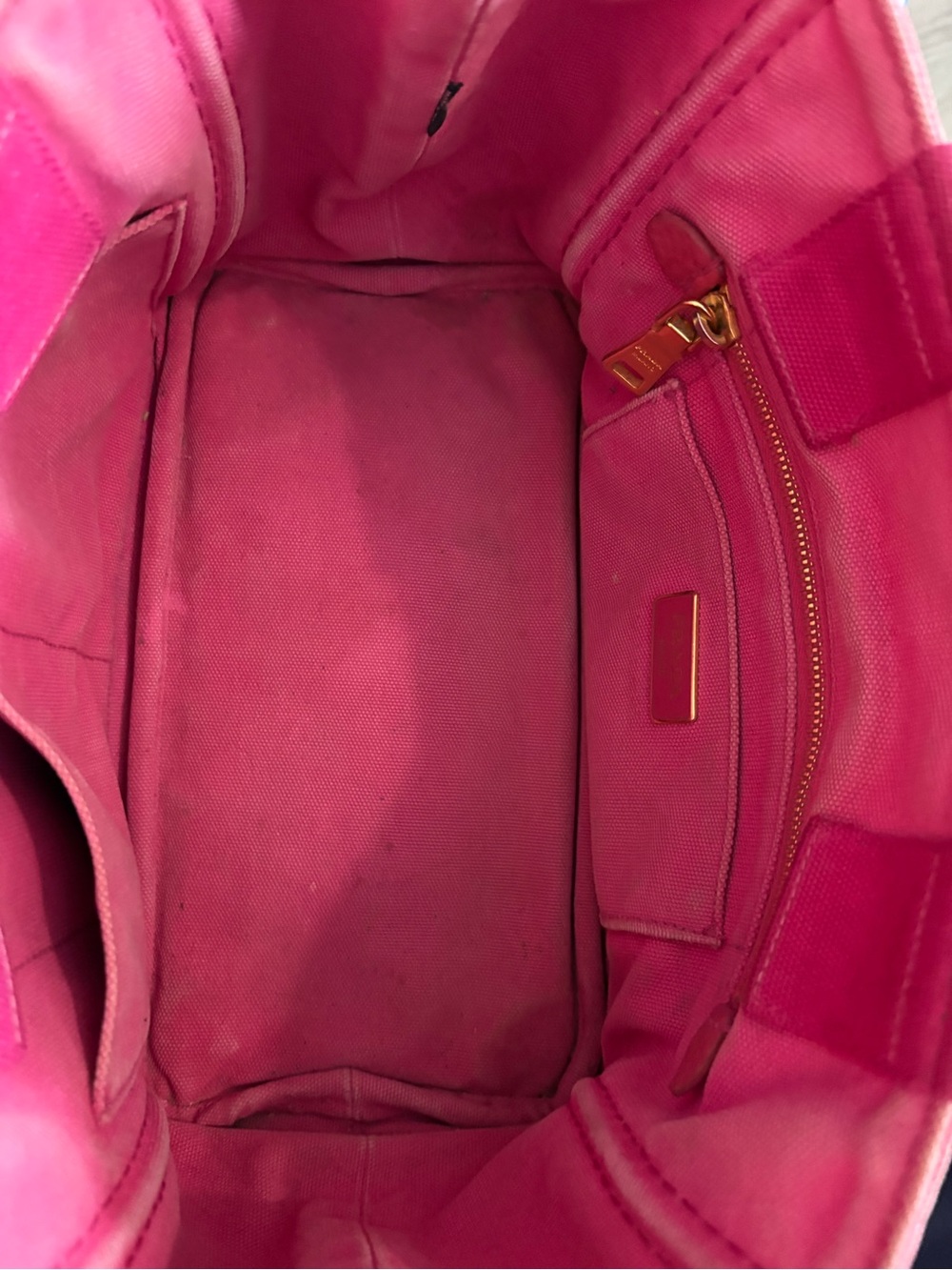 Prada Pink Mini Canapa Canvas Tote Bag AUTHENTICATED - Picture 12 of 17